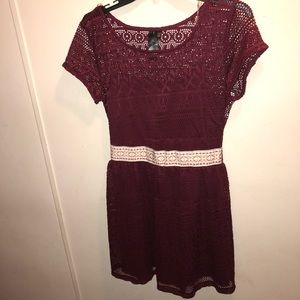 Burgundy lace dress